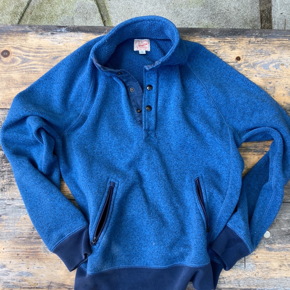 J.Crew Summit Fleece Mockneck Pullover Jacket - Medium - Highland Blue